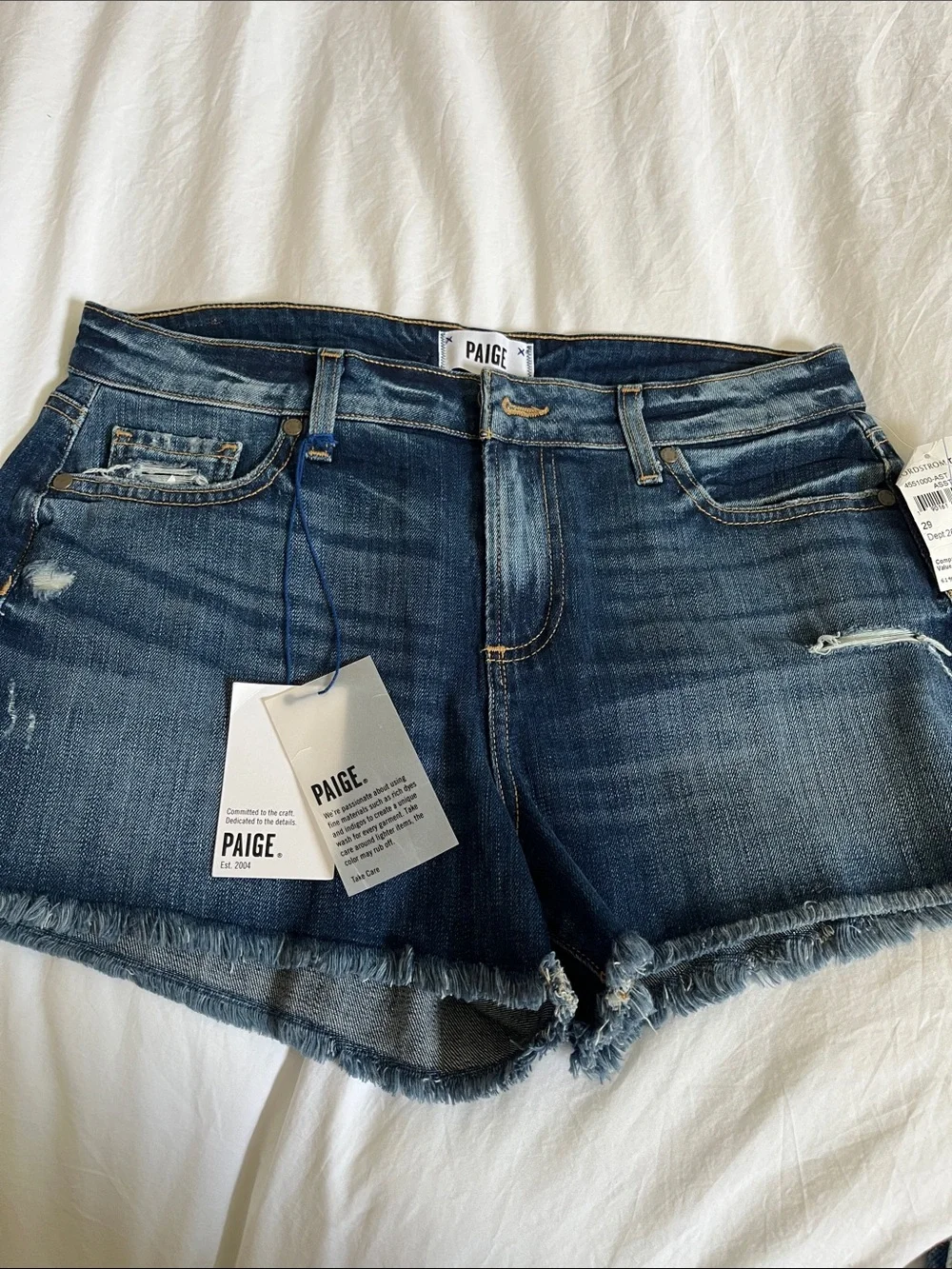 Paige Daryn short denim jean shorts dark wash 2 inch inseam